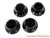 4 LES PAUL ELECTRIC GUITAR TOP HAT KNOBS BLACK